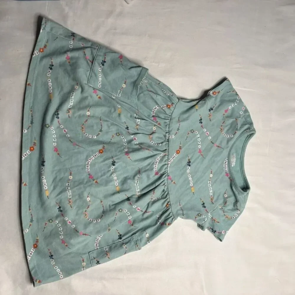 Garanimals 4T Sage Happy Friends Be Kind T-Shirt Dress Pockets
